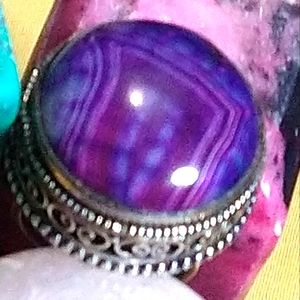 PURPLE MOJAVE TURQUOISE STERLING RING SIZE 7 (R-977443)